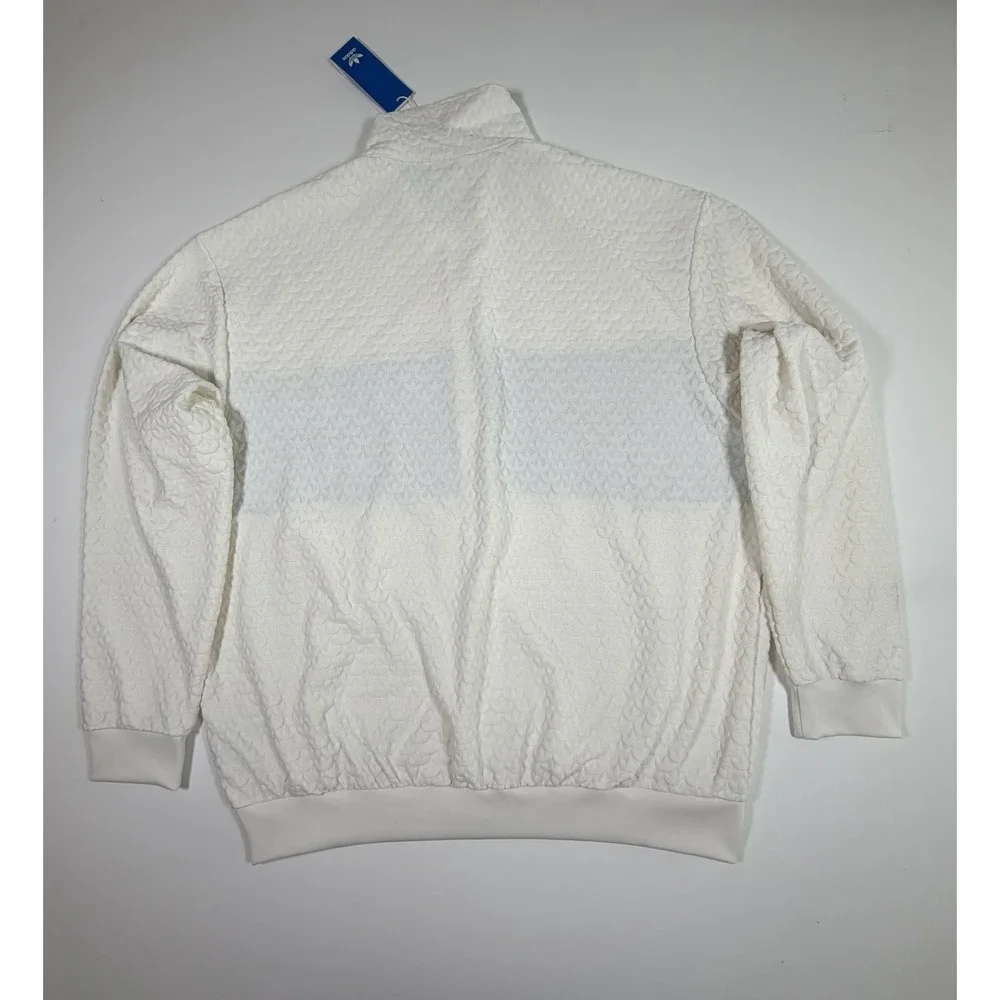 adidas Originals Q12 Monogram T Track Jacket Cloud White Blue Full-Zip Men's XL